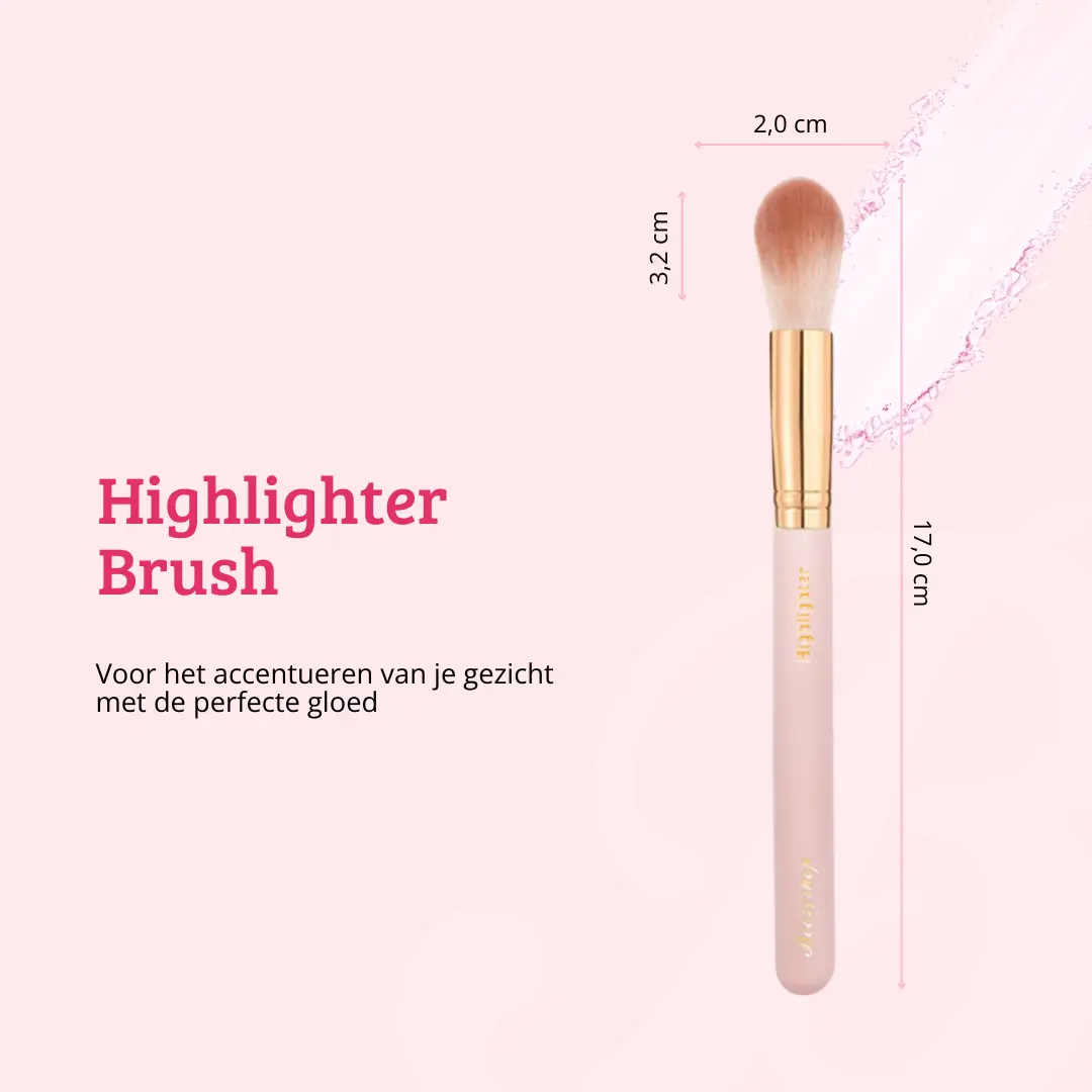 Soft Pink & Gold Highlighter Brush - Image 7