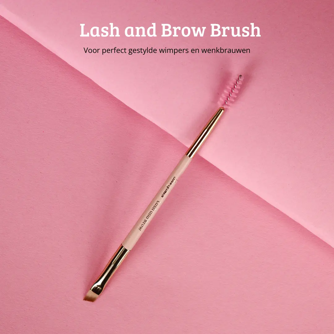 Soft Pink & Gold Lash and Brow Brush - Image 2