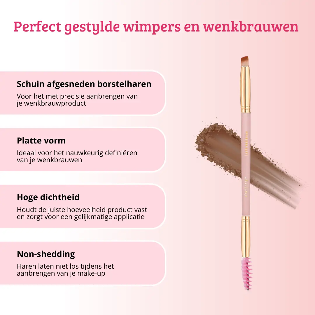 Soft Pink & Gold Lash and Brow Brush - Image 3