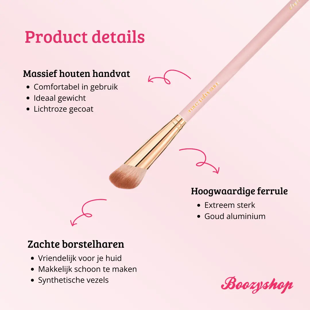 Soft Pink & Gold Small Angled Contour Brush - Image 4