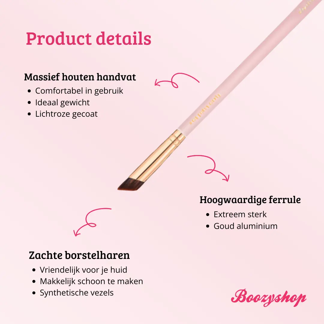 Soft Pink & Gold Square Angled Brow Brush - Image 5