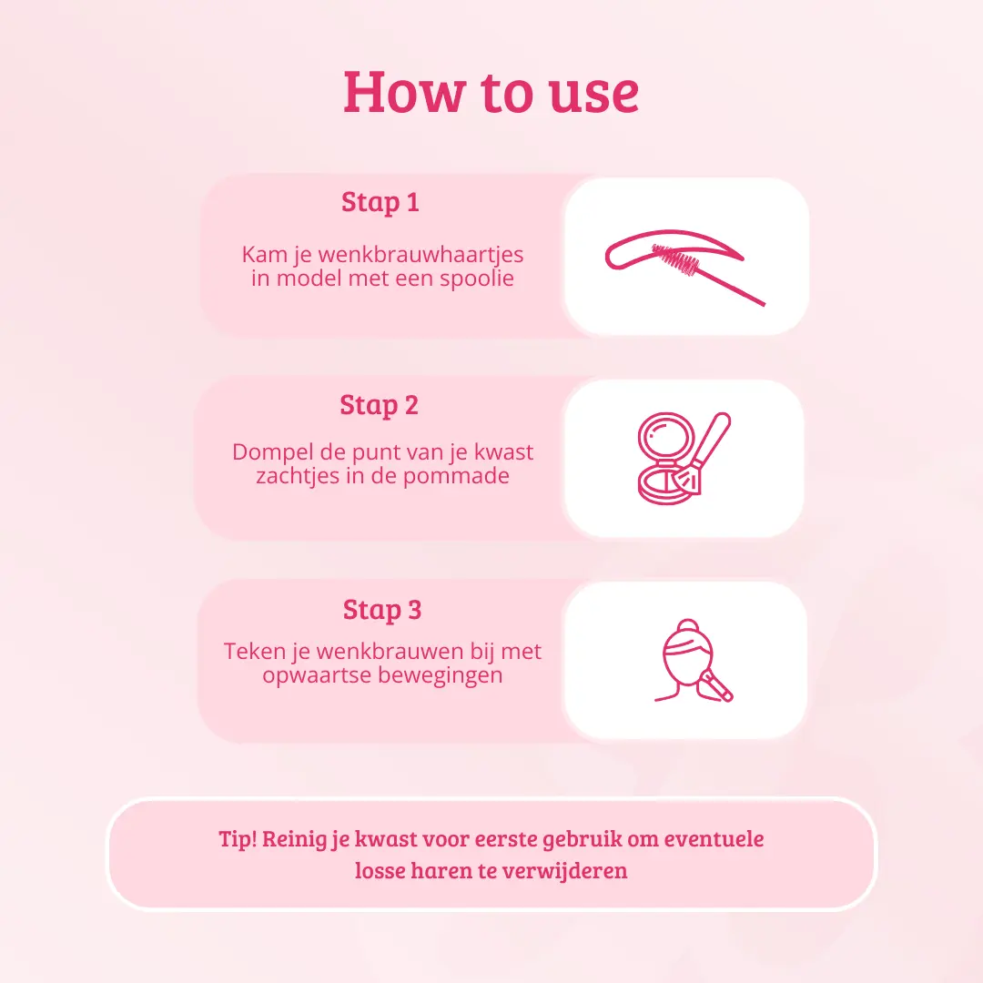Soft Pink & Gold Square Angled Brow Brush - Image 6