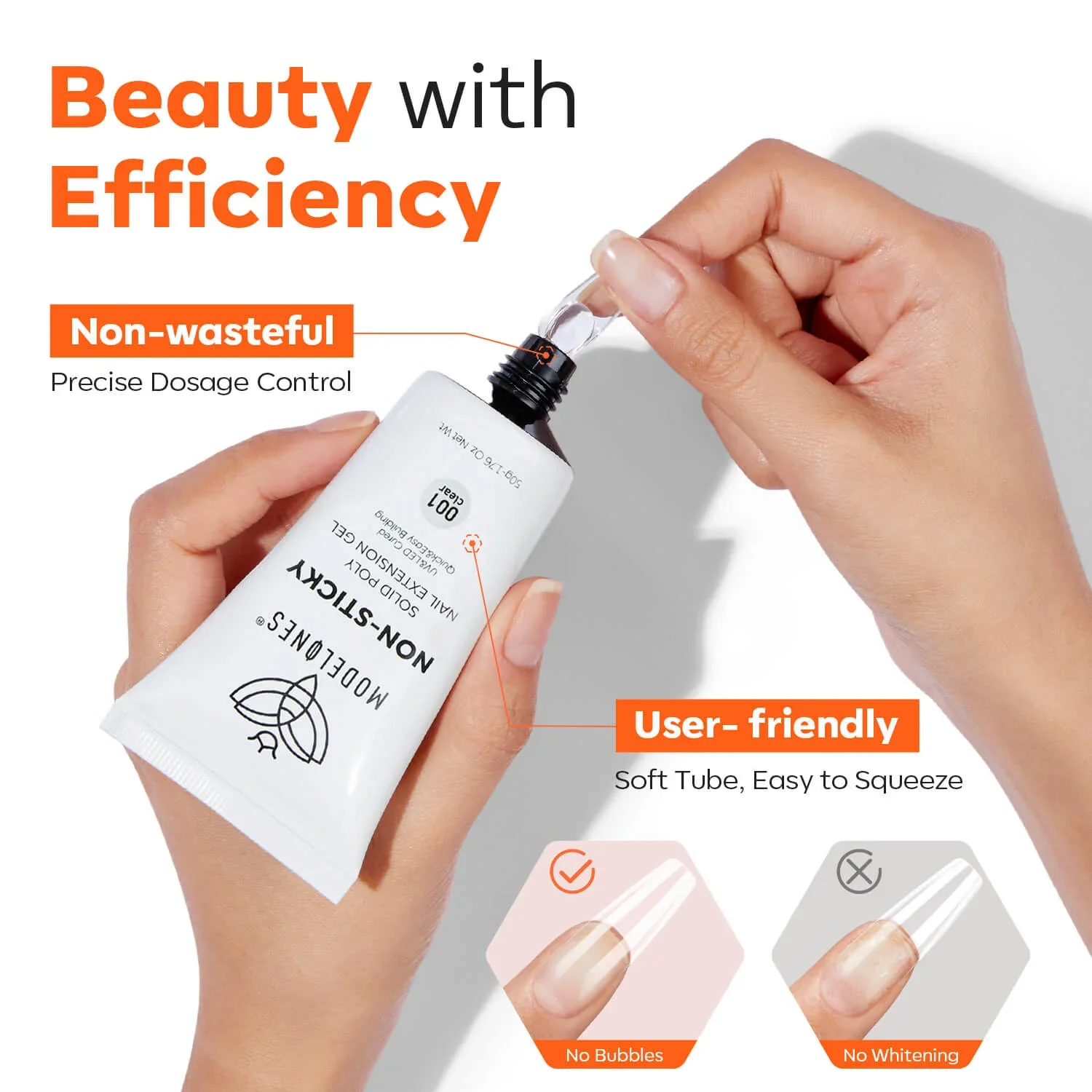 Solid Poly Nail Extension Gel Crystal Aurora Clear - Image 3