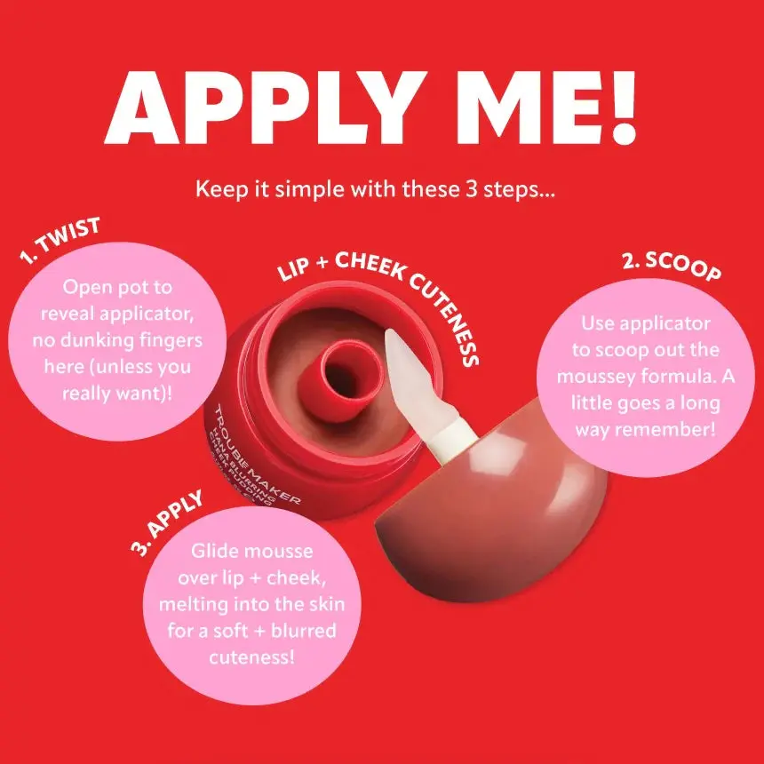 Little Pudding Blurring Lip & Cheek Mousse Mimi Rose Pink - Image 3