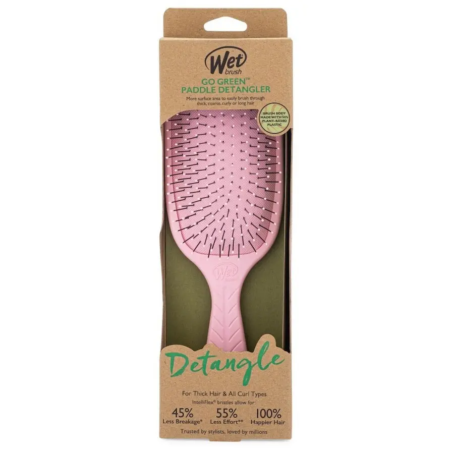 Go Green Paddle Detangler Brush Pink - Image 3