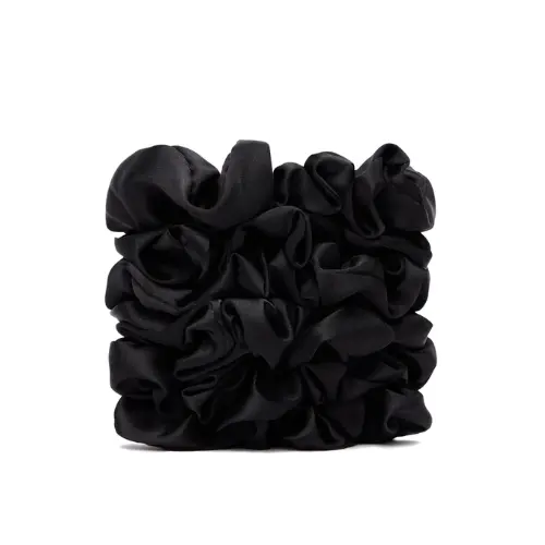 Big Satin Scrunchies Black 6 Pieces - Image 3